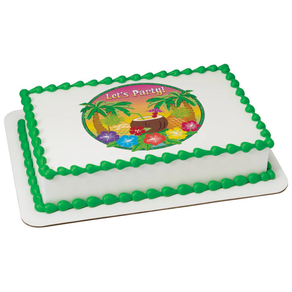 Let's Party Scan Tropical Cake