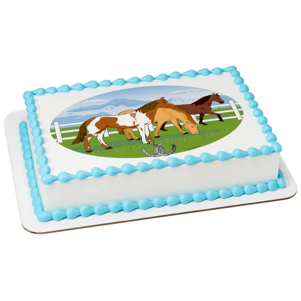 Grazing Horses Cake