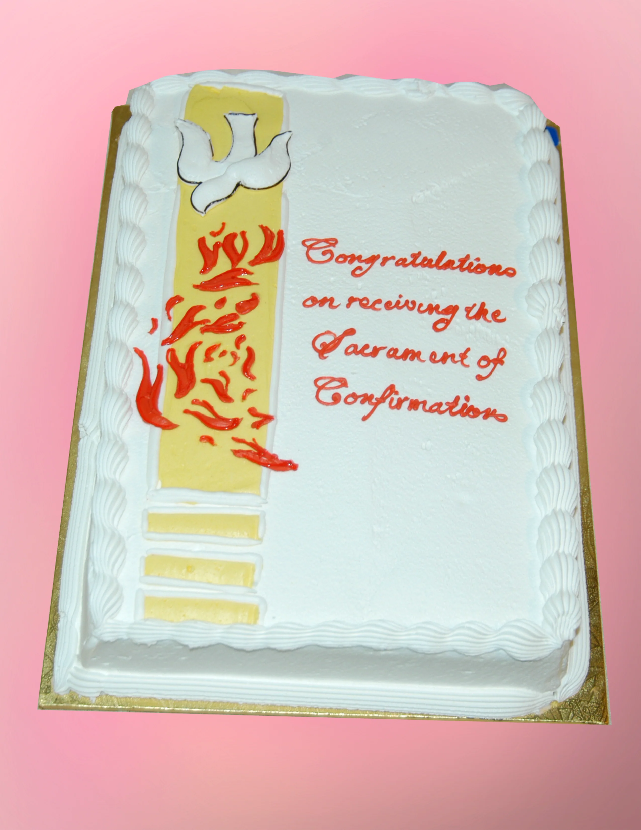 Dove With Flames Cake
