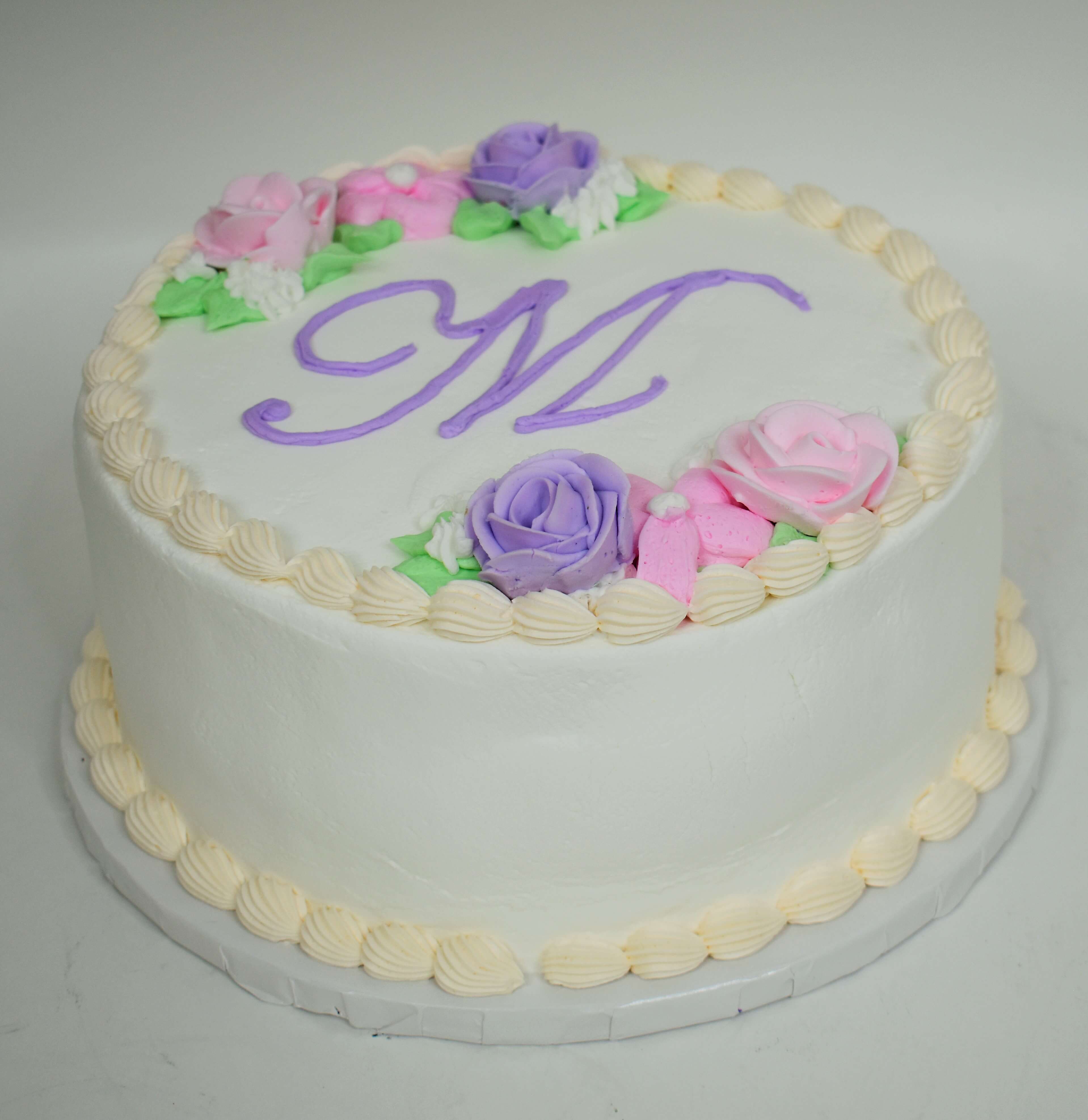 Initial and Roses Cake