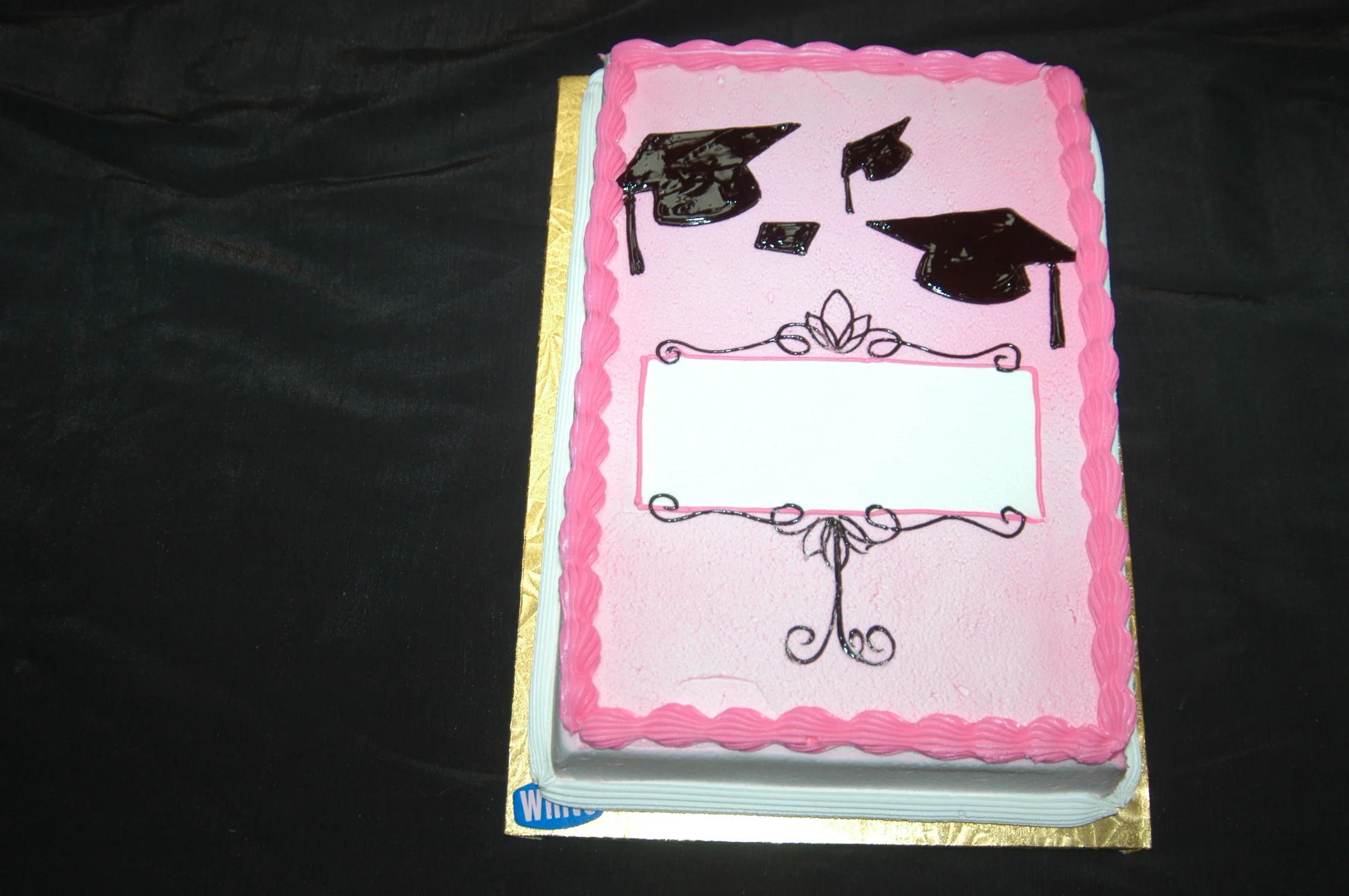 Pink And Black Picture Frame Cake