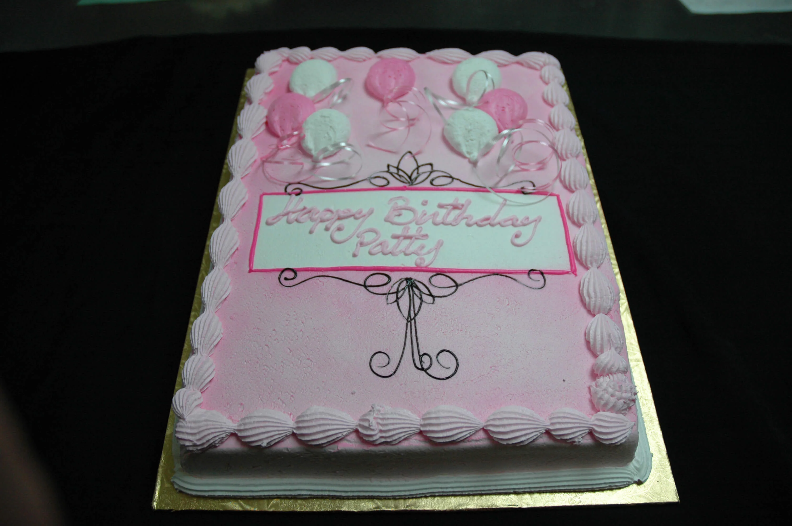 Pink and White Picture Frame Cake