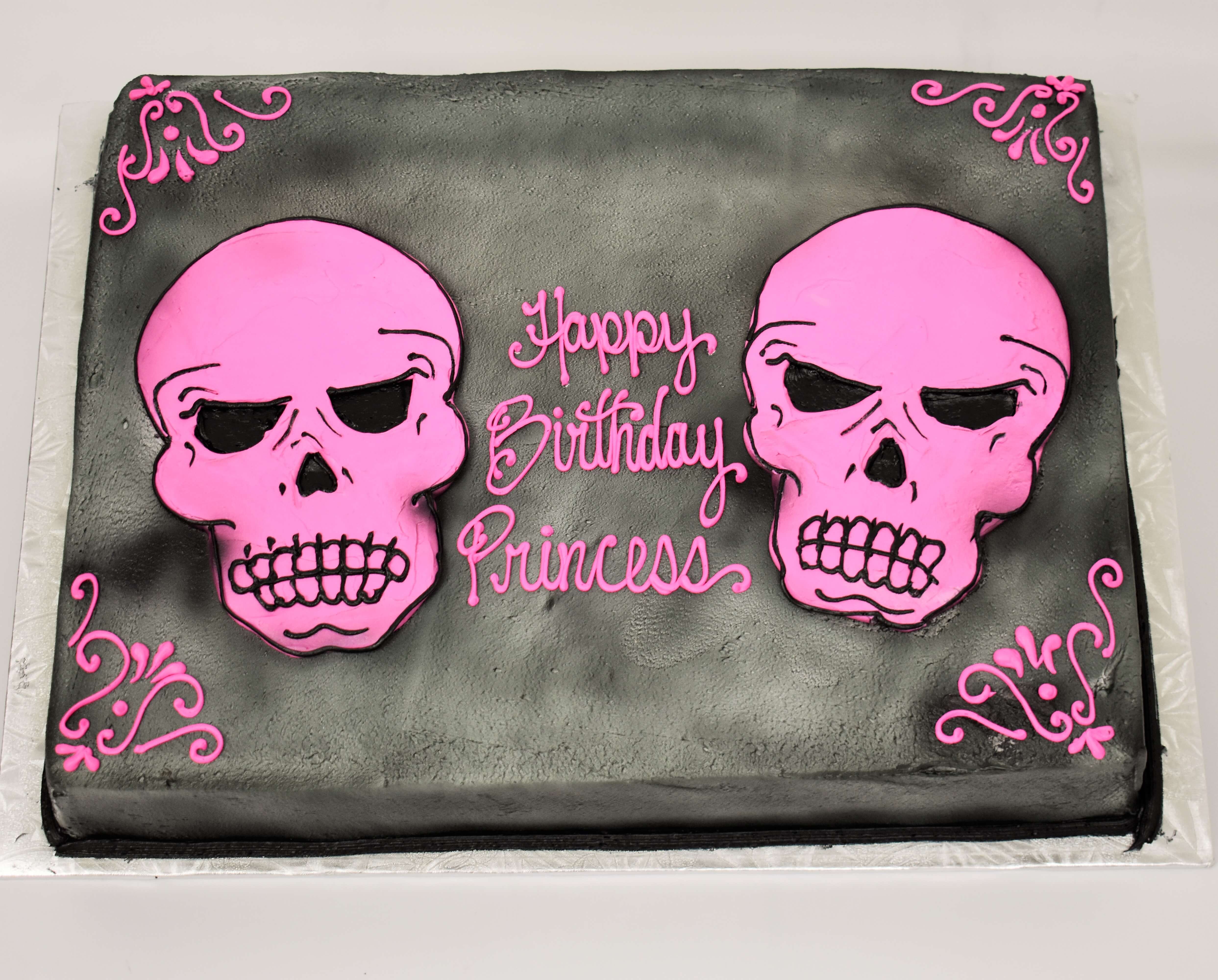 Pink Skulls Cake