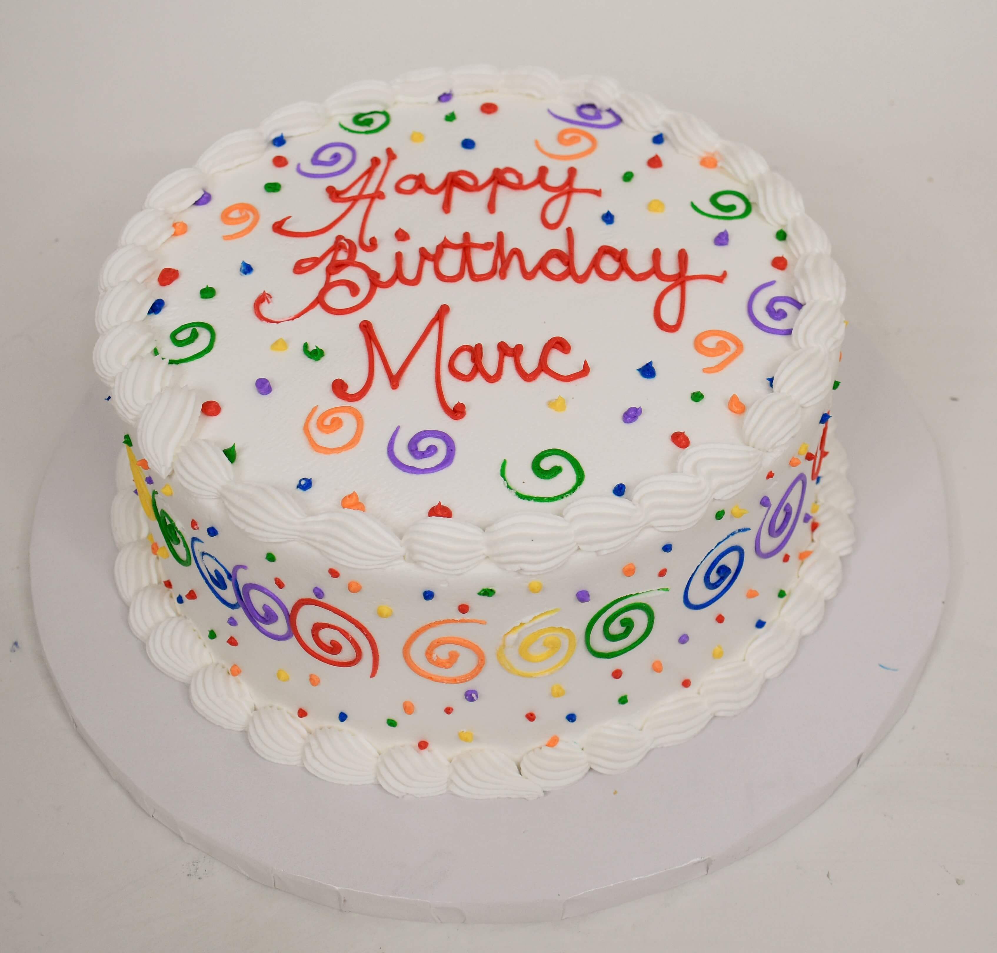 Rainbow Swirls and Dots Cake