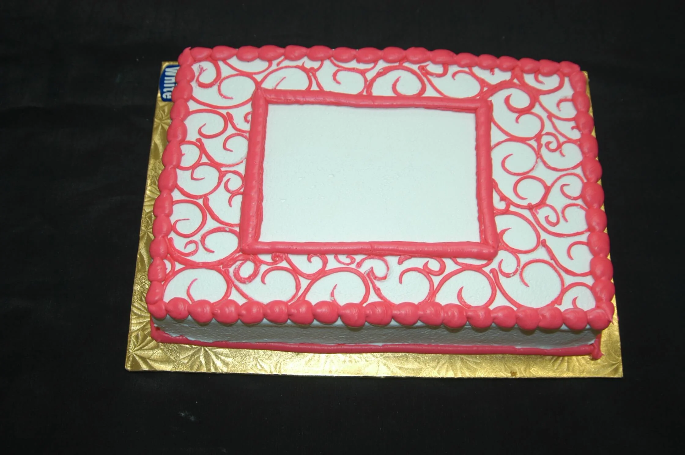 Simple Red Scrolling Cake