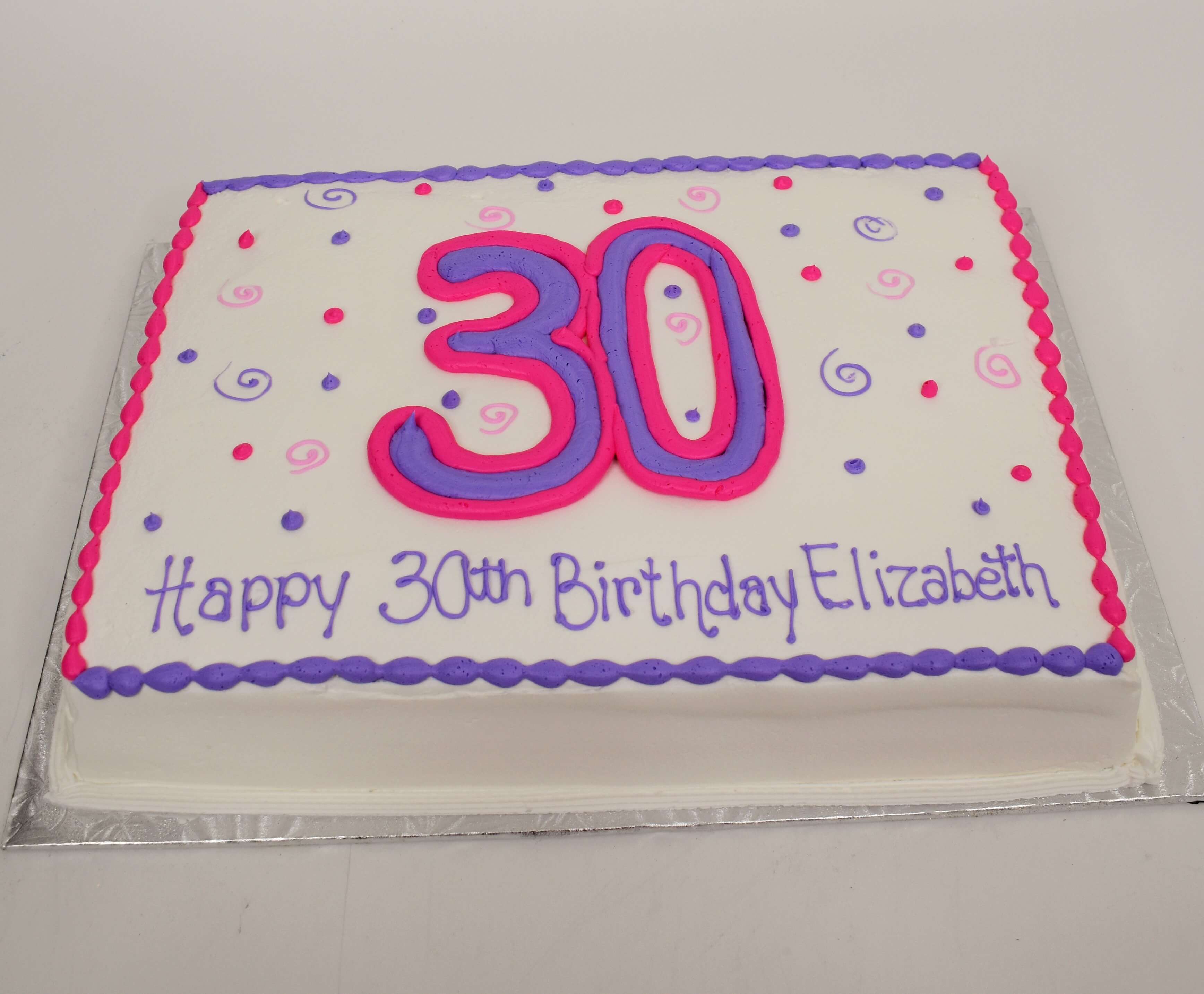 Dots and Swirls Birthday Cake