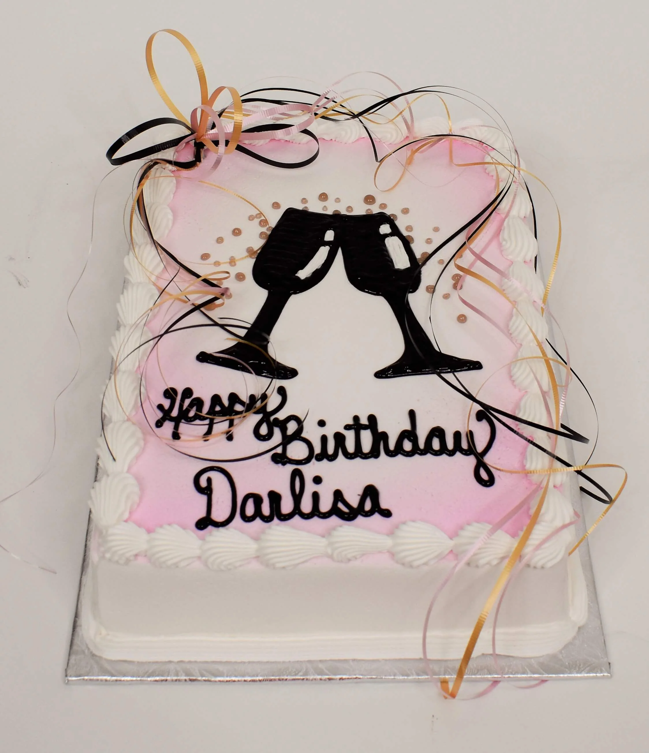 Toasting Wine Glasses Cake